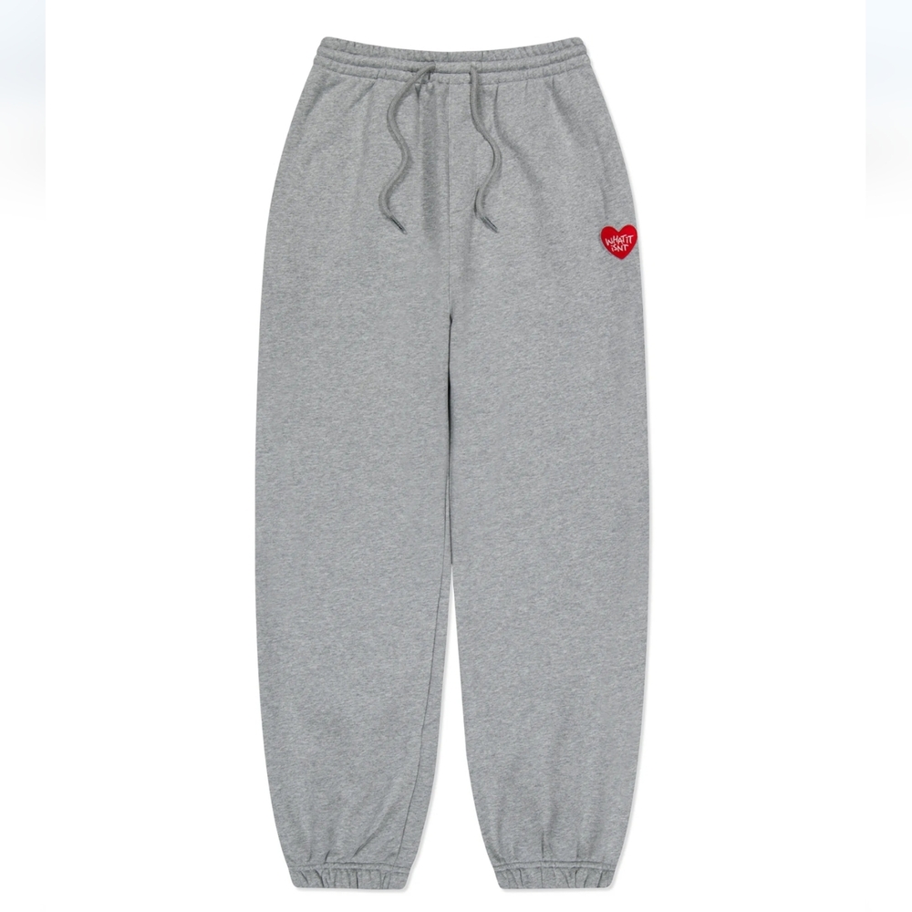 Wacky Willy What It Isn't Heart Wappen Musinsa Jogger Sweatpants Grey Med EUC